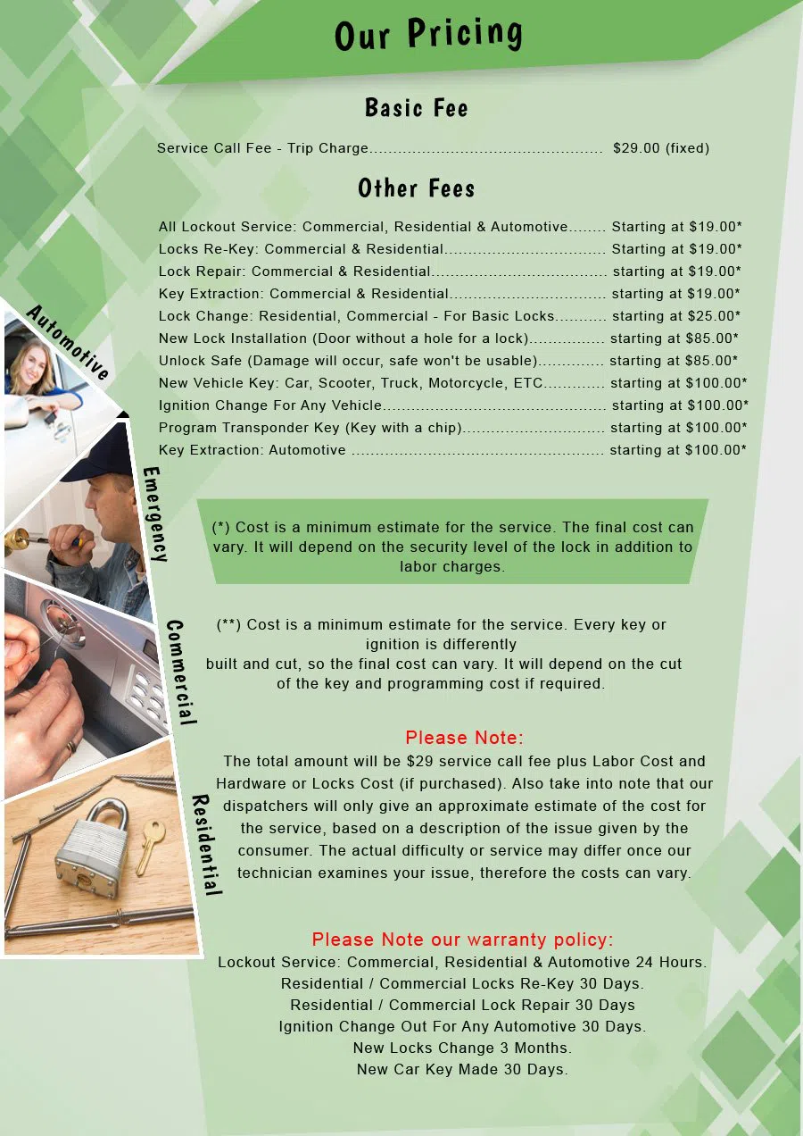 Central Lock Key Store Warminster, PA 215-914-9136 - Pricelist-2